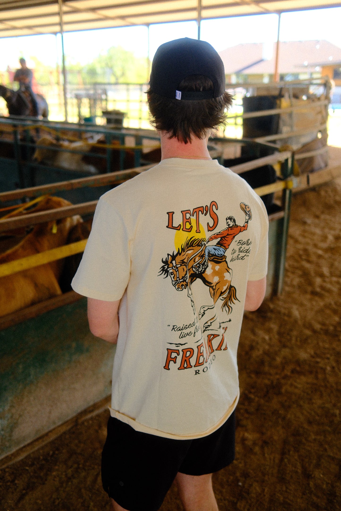 Cream "Let's Freakin' Rodeo" Bronc Graphic Tee