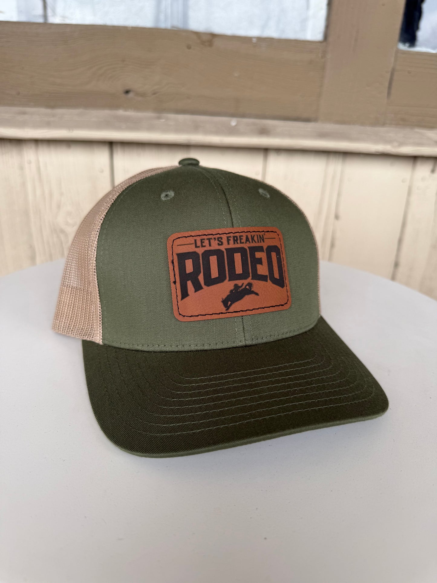 Classic Leather Patch Trucker Hat | Forest Green