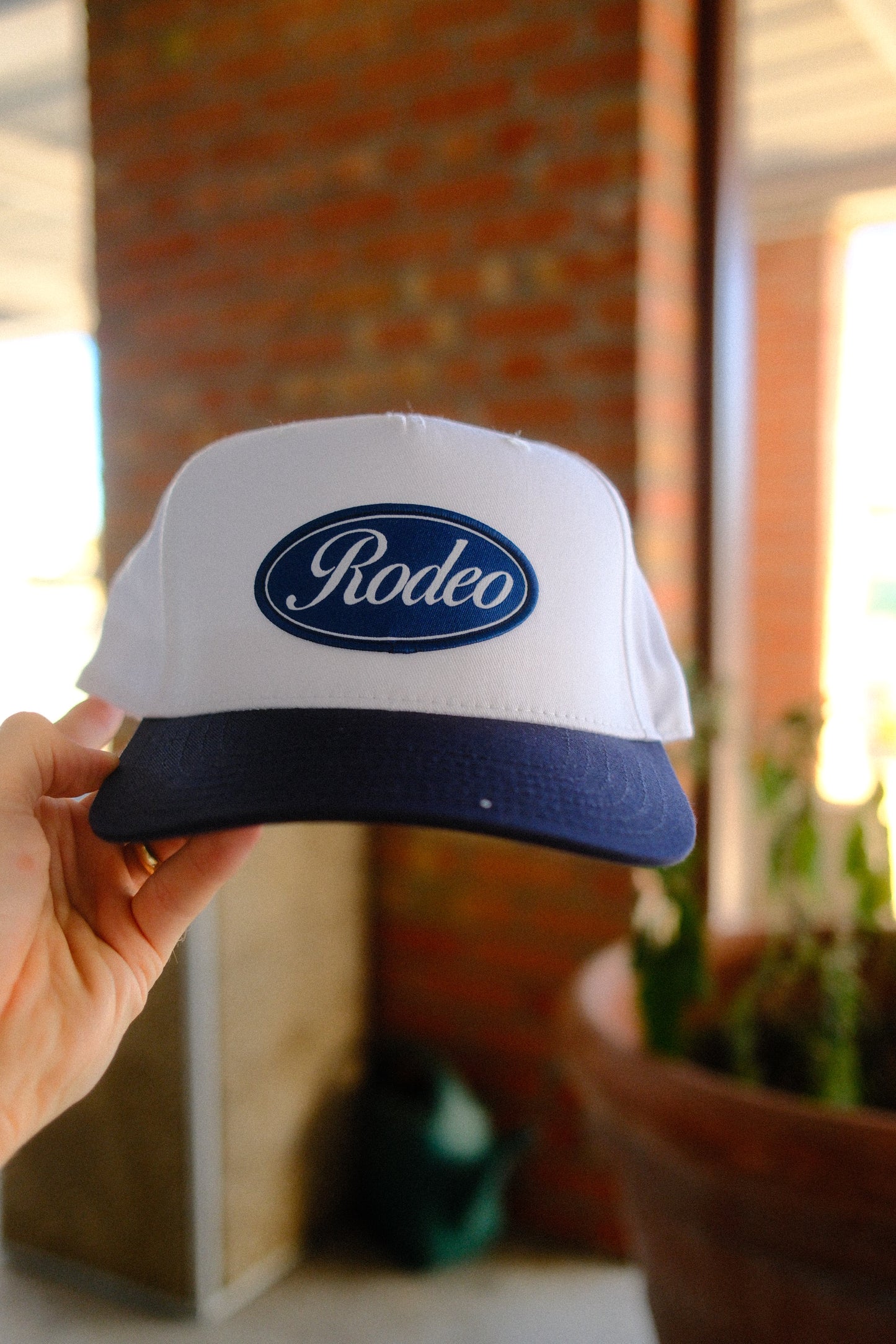 White/Blue "Rodeo" Oval Patch Cap