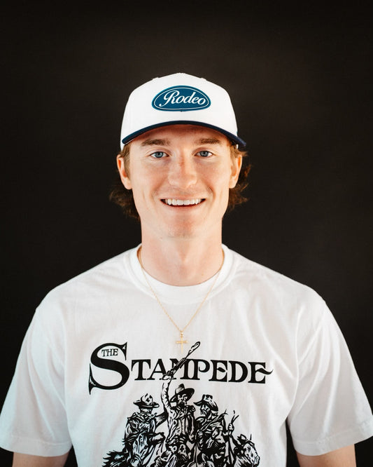 White/Blue "Rodeo" Oval Patch Cap