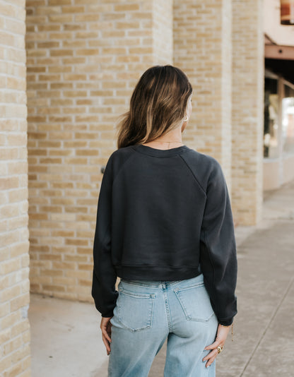 Charcoal Crop Crewneck