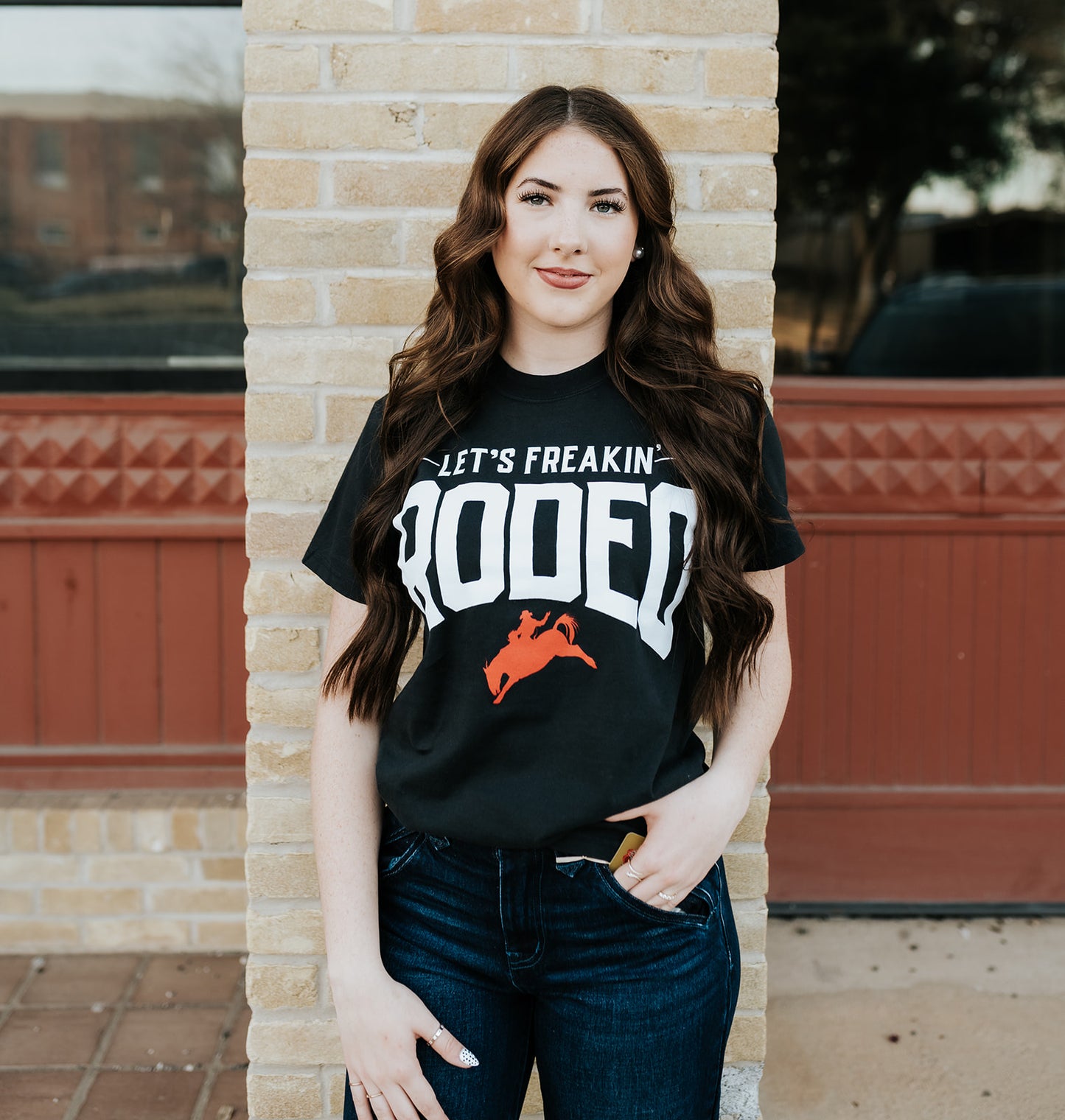 Let's Freakin' Rodeo Black Logo Tee Shirt