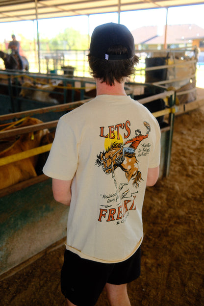 Cream "Let's Freakin' Rodeo" Bronc Graphic Tee