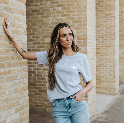 Grey Simple Logo Tee