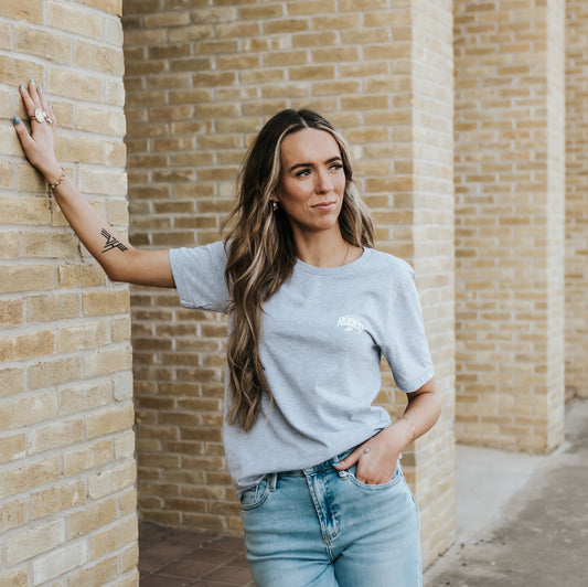 Grey Simple Logo Tee