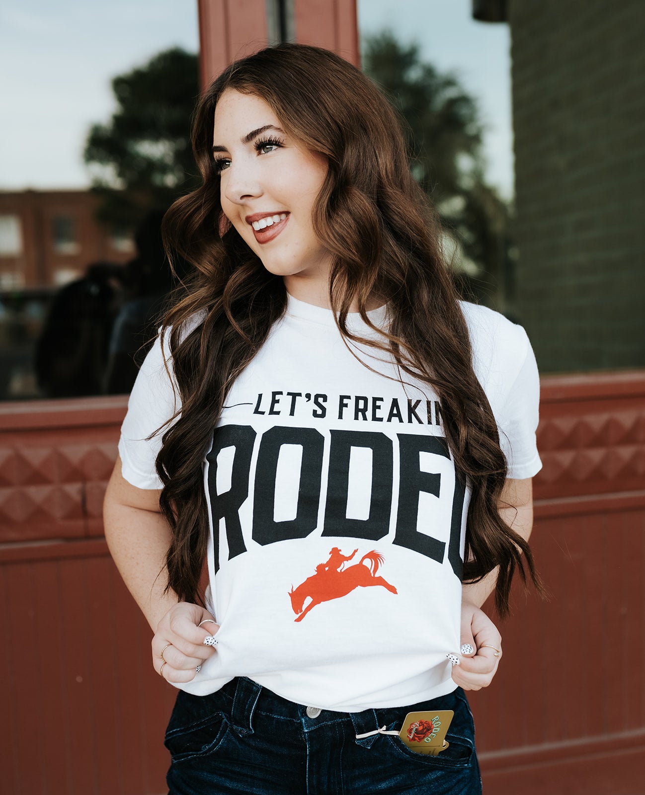 Let's Freakin' Rodeo White Logo Tee Shirt