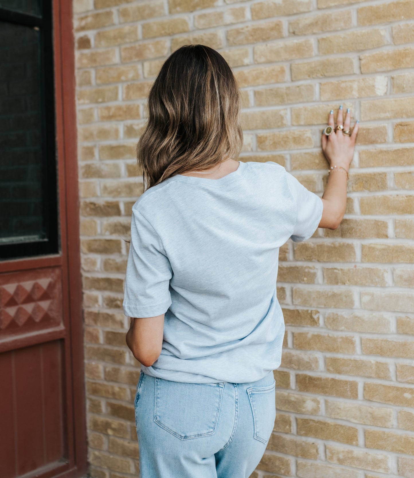 Light Blue Simple Logo Tee