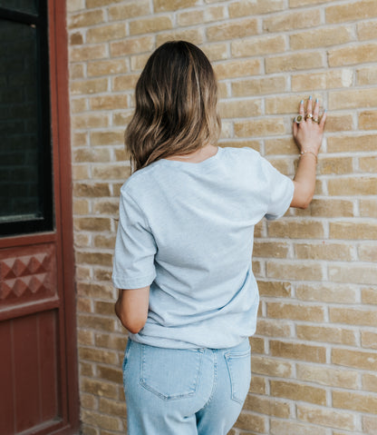 Light Blue Simple Logo Tee