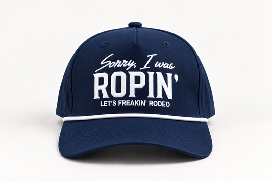 Sorry I was Ropin' Navy Rope Cap