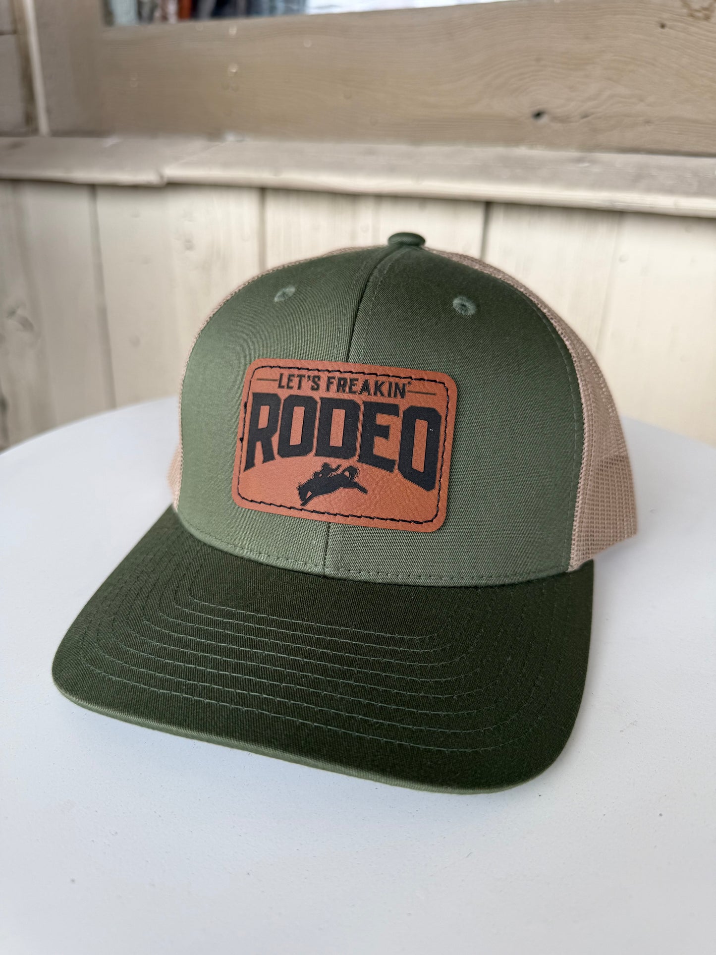 Classic Leather Patch Trucker Hat | Forest Green