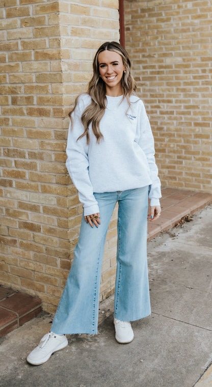 Heather Grey Pocket Logo Sweatshirt