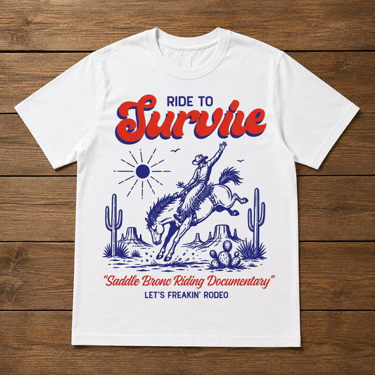 Ride To Survive Groovy Western Tee