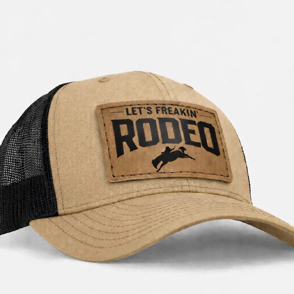 Classic Leather Patch Trucker Hat | Tan