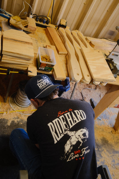 Black "Born to Ride Hard" Graphic Tee