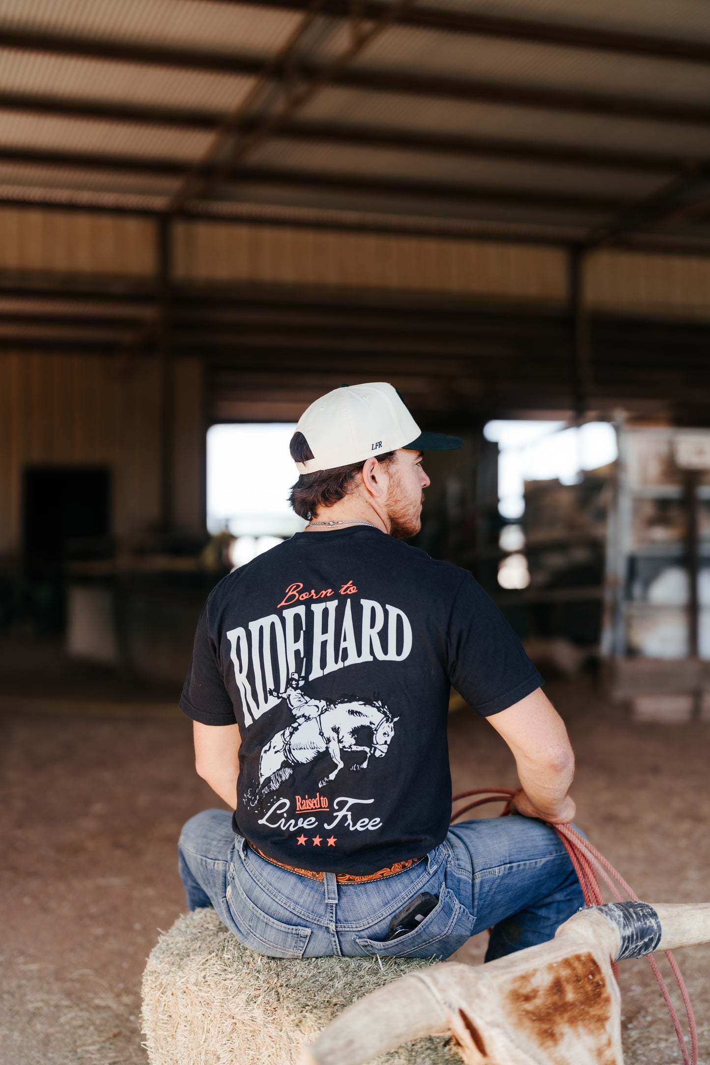 Black "Born to Ride Hard" Graphic Tee