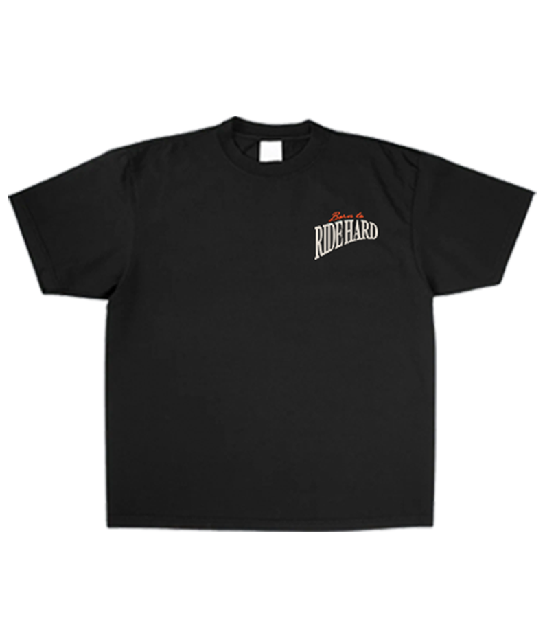Black "Born to Ride Hard" Graphic Tee
