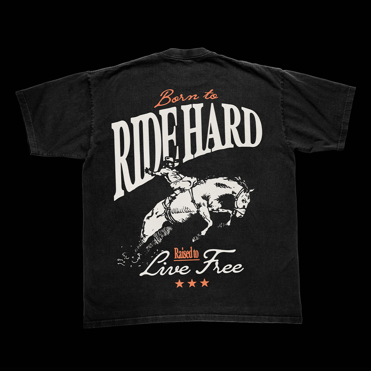 Black "Born to Ride Hard" Graphic Tee