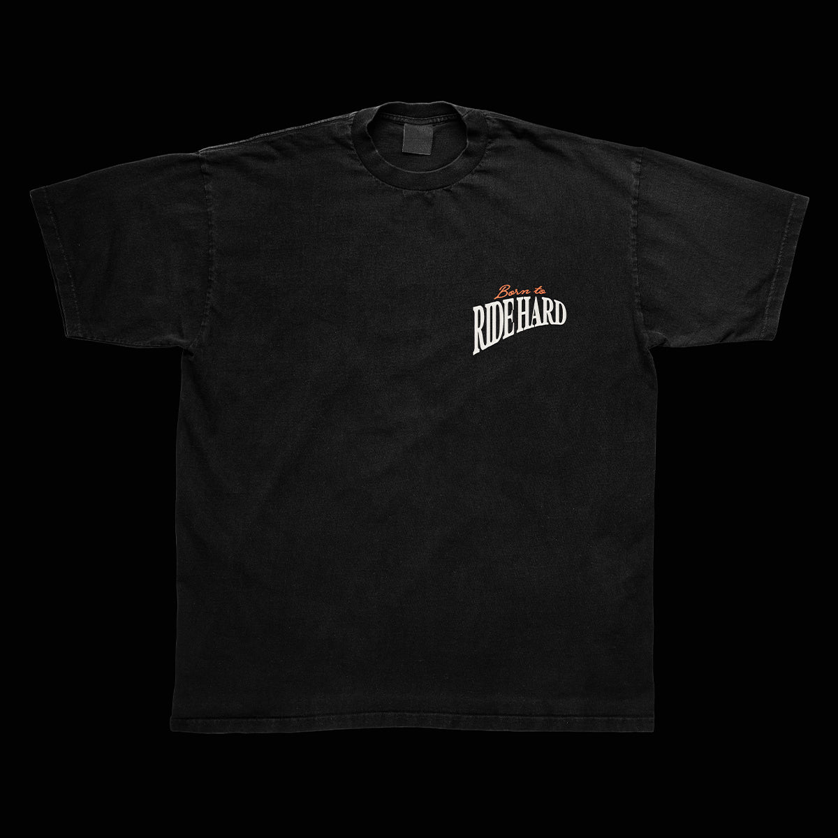 Black "Born to Ride Hard" Graphic Tee