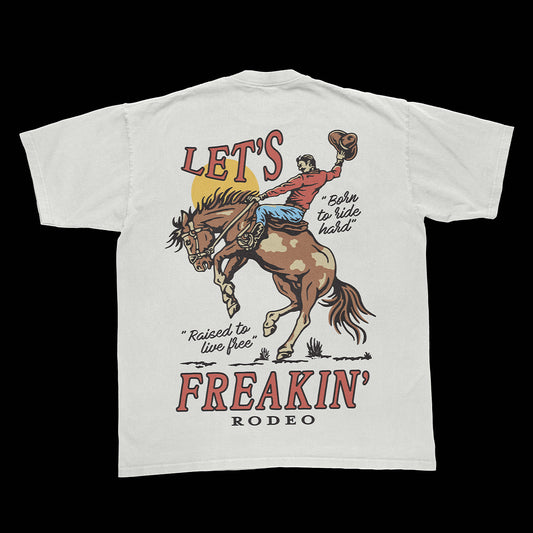 Cream "Let's Freakin' Rodeo" Bronc Graphic Tee