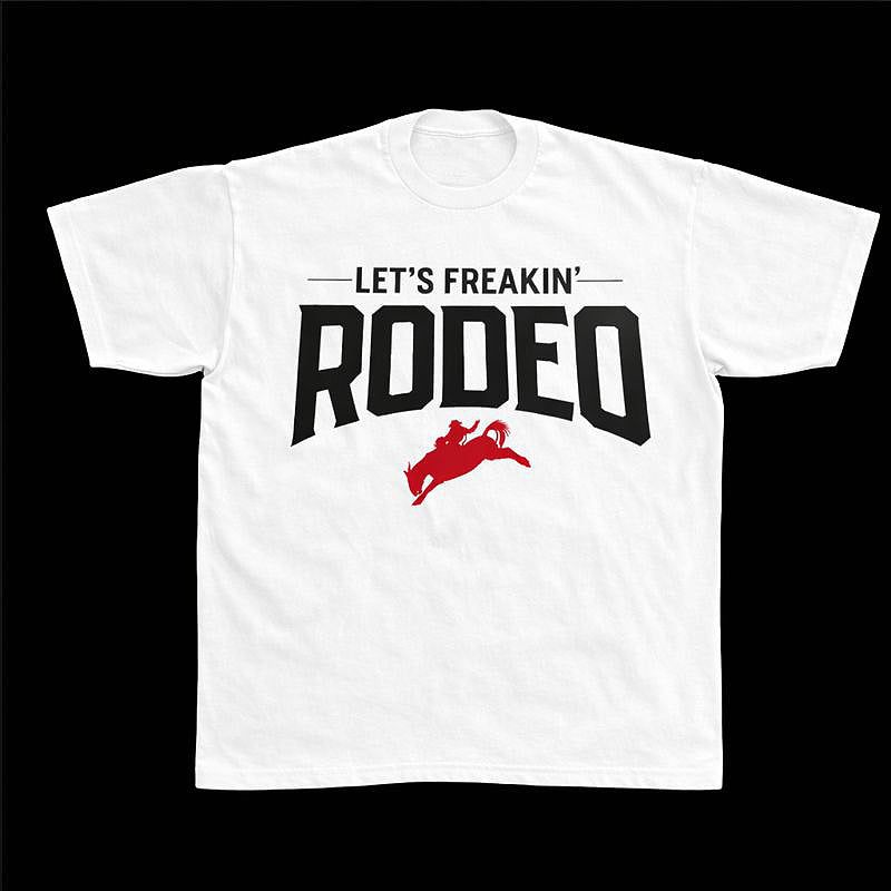 Let's Freakin' Rodeo White Logo Tee Shirt